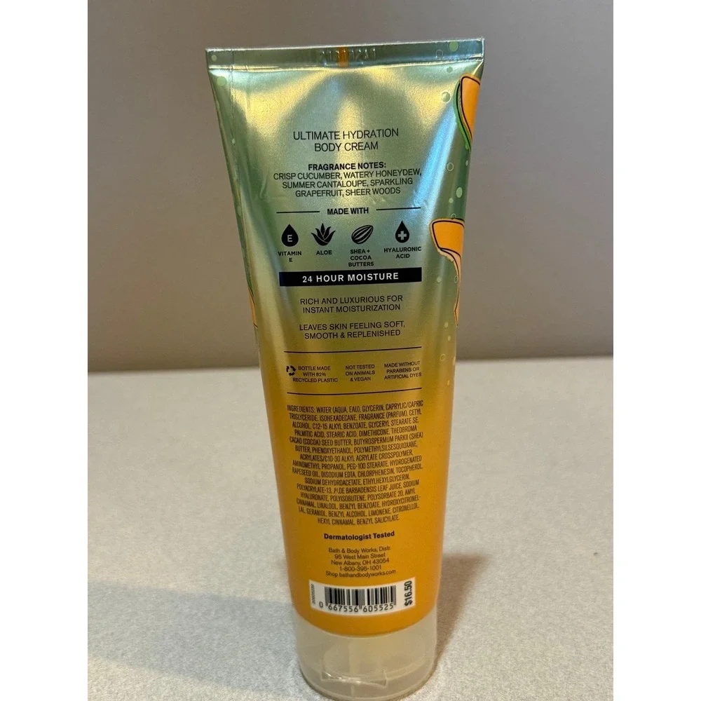 Bath & Body Works‎ CUCUMBER MELON Body Cream With Hyaluronic Acid 8 oz